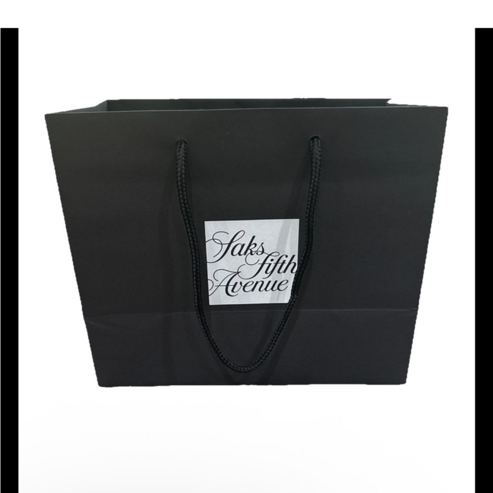 Saks Fifth Avenue Classic Black Paper Shopping Bag